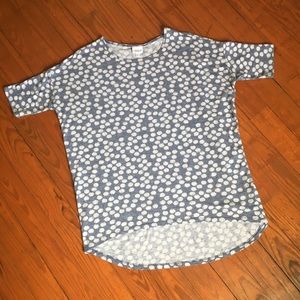 Gray and White Polka Dot LulaRoe Irma - Medium